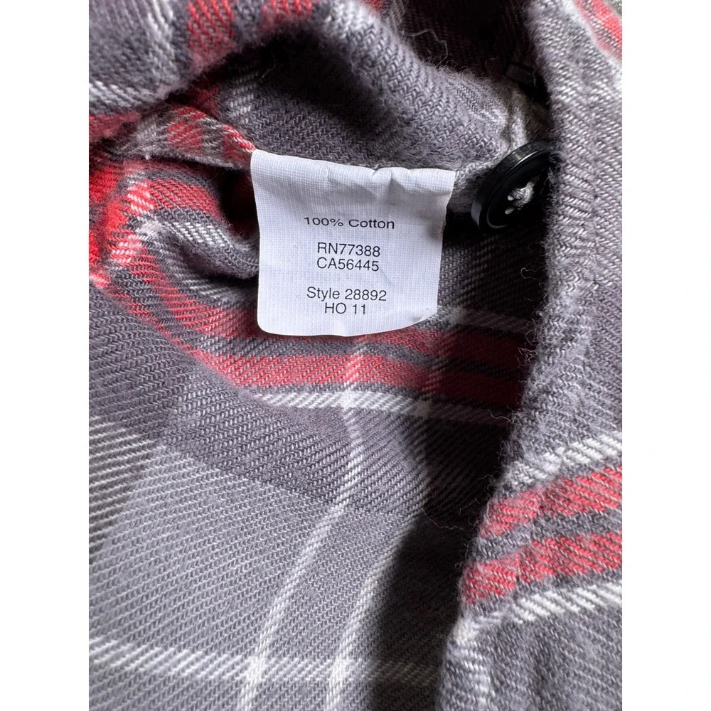 J.Crew Mens Grey Red Plaid Flannel Button Down Shirt Medium 28892 HO 11